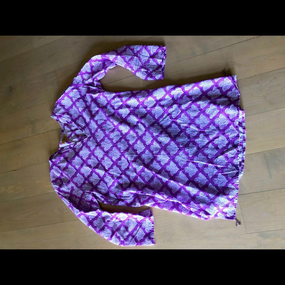 Johnny Was purple coverup dress / shirt